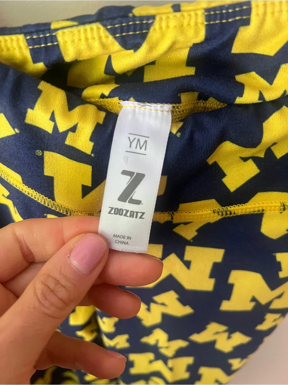 Girls Universiry of Michigan Maize and Blue Legginds